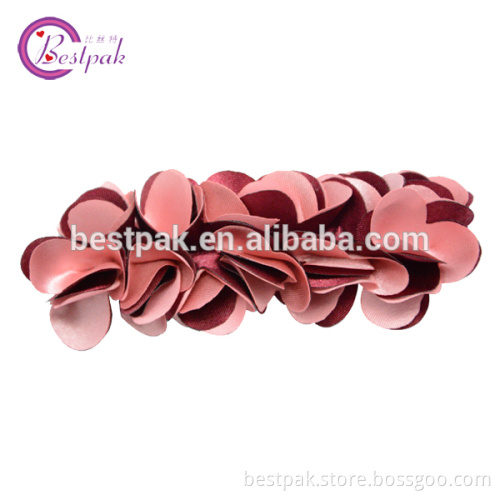 artificial pink beautiful hot sale small polyester satin adult hair clip